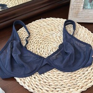 Old Navy Sheer Plunge Underwire Bra in Dark Blue 36C